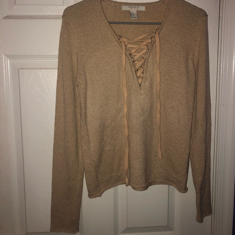 Tie up sweater/ long sleeve shirt